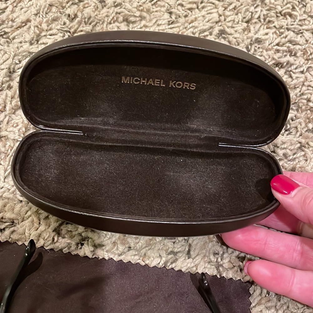 Michael Kors copper/tortoise half-frame eyeglasses with case and cleaning cloth - Picture 11 of 13